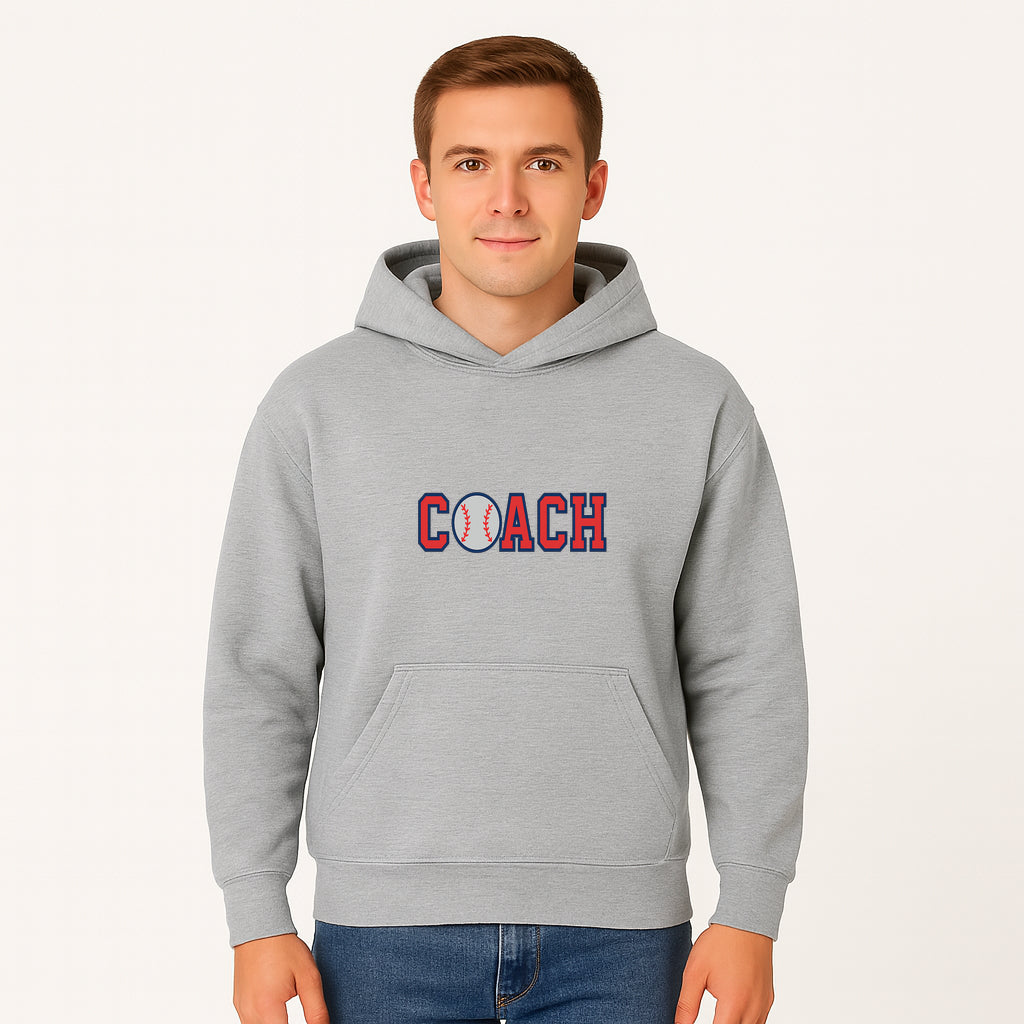 Baseball Coach Sign - Stylish Sports Decor with Ball Design - Perfect Gift for Coaches and Team Celebrations - Hoodie 1758186549180.jpg