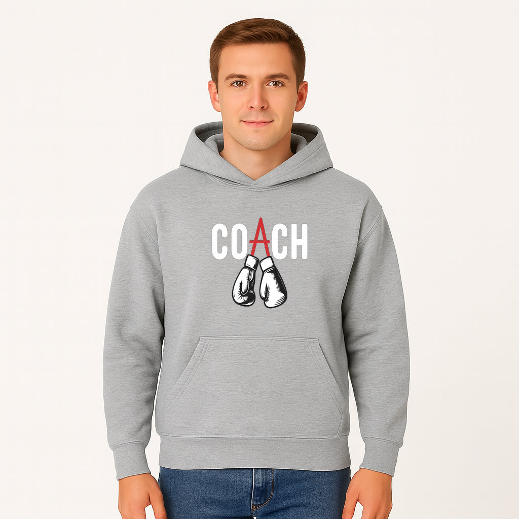Boxing Coach Graphic T-Shirt with Punching Gloves Design, Sports Apparel for Coaches and Athletes, Motivational Workout Clothing - Hoodie 1758186549277.jpg