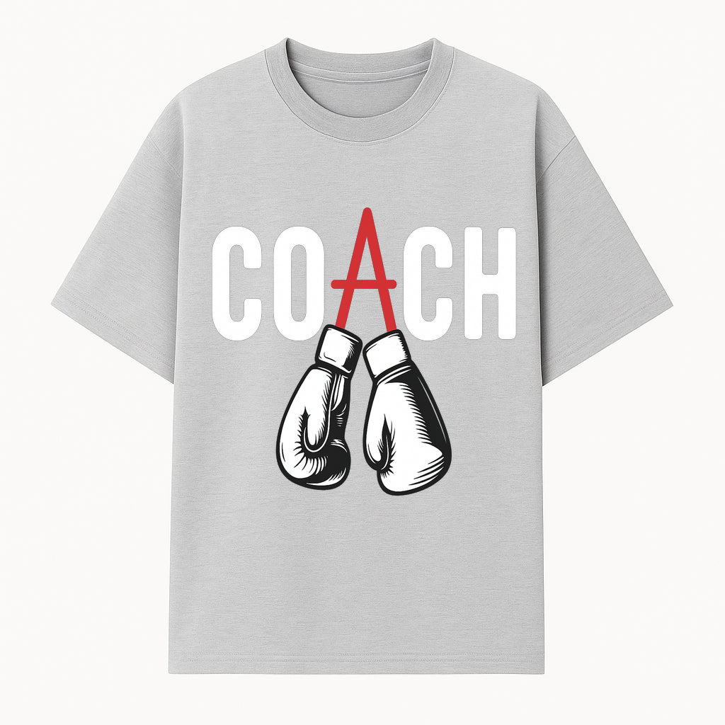 Boxing Coach Graphic T-Shirt with Punching Gloves Design, Sports Apparel for Coaches and Athletes, Motivational Workout Clothing - T-shirt 1758186549591.jpg