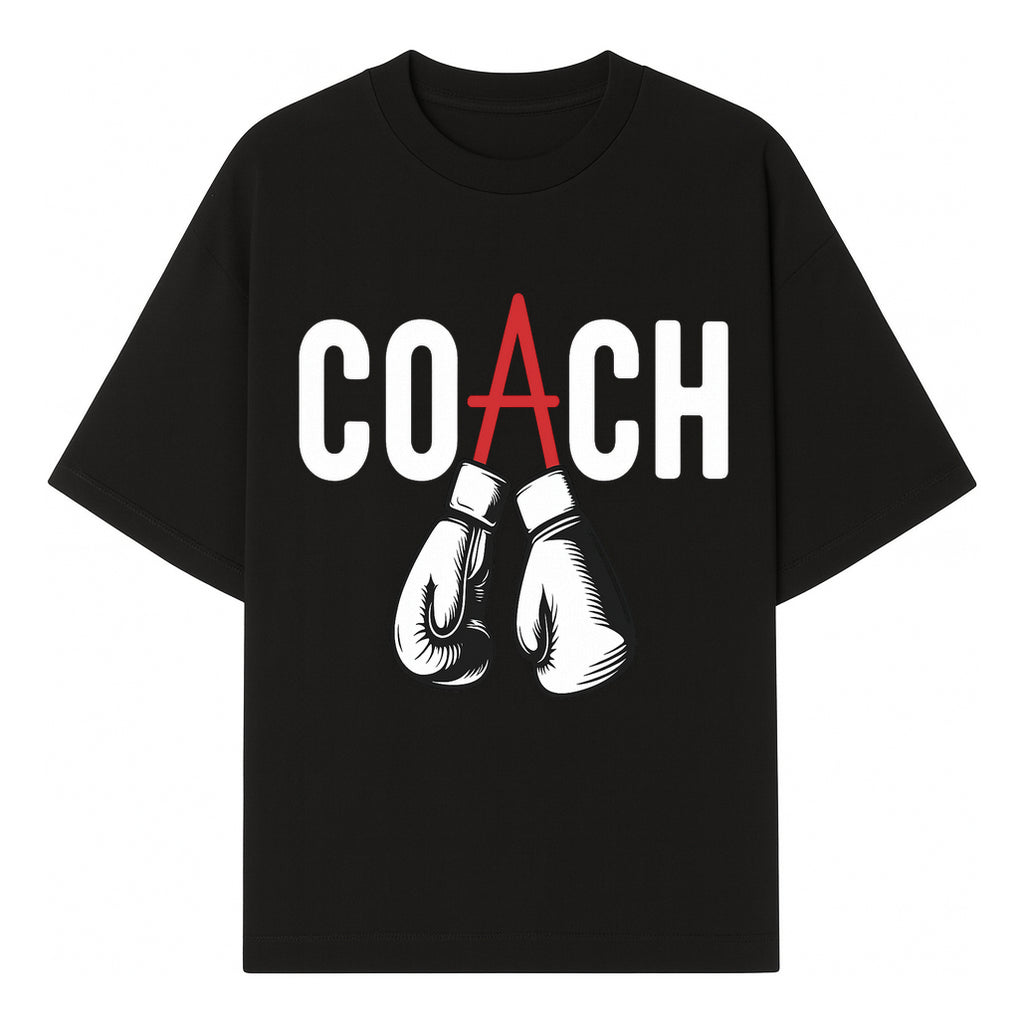 Boxing Coach Graphic T-Shirt with Punching Gloves Design, Sports Apparel for Coaches and Athletes, Motivational Workout Clothing - T-shirt 1758186549723.jpg
