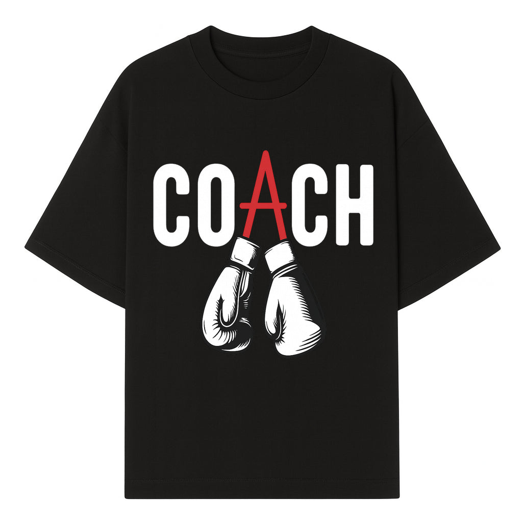 Boxing Coach Graphic T-Shirt with Punching Gloves Design, Sports Apparel for Coaches and Athletes, Motivational Workout Clothing - T-shirt 1758186549723.jpg