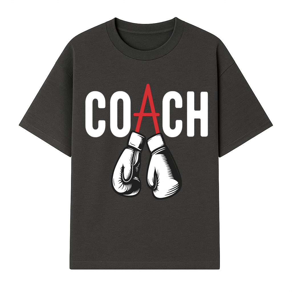 Boxing Coach Graphic T-Shirt with Punching Gloves Design, Sports Apparel for Coaches and Athletes, Motivational Workout Clothing - T-shirt 1758186549860.jpg