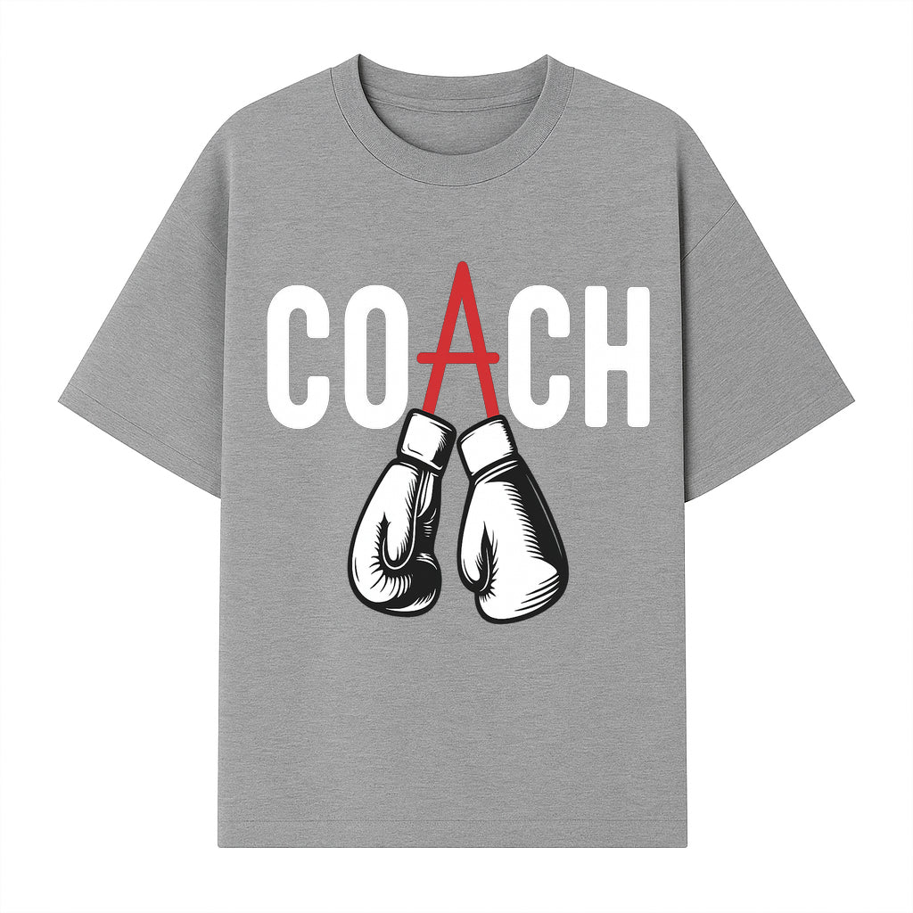 Boxing Coach Graphic T-Shirt with Punching Gloves Design, Sports Apparel for Coaches and Athletes, Motivational Workout Clothing - T-shirt 1758186550968.jpg