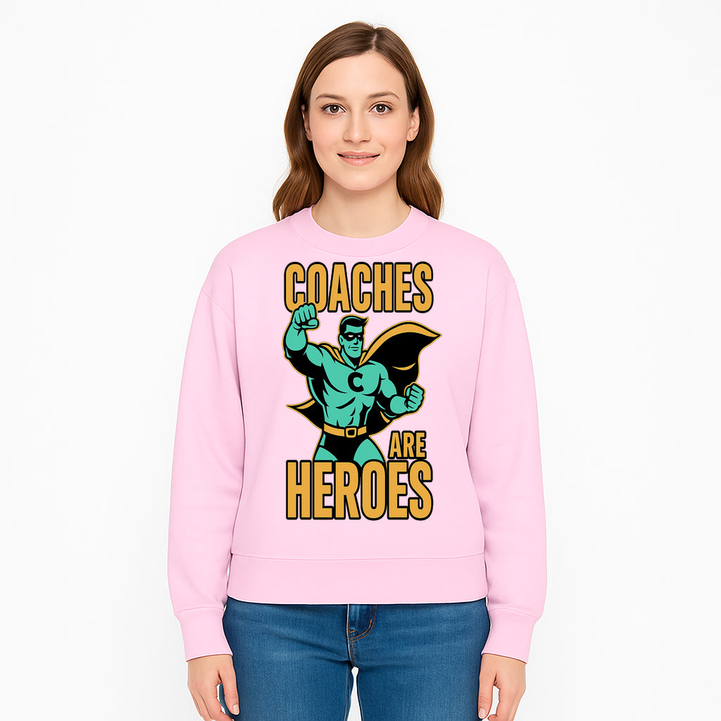 Coaches Are Heroes - Superhero Coach Illustration Graphic Tee for Sports Enthusiasts, Team Coaches, and Motivational Gifts - Sweatshirt 1758186552389.jpg