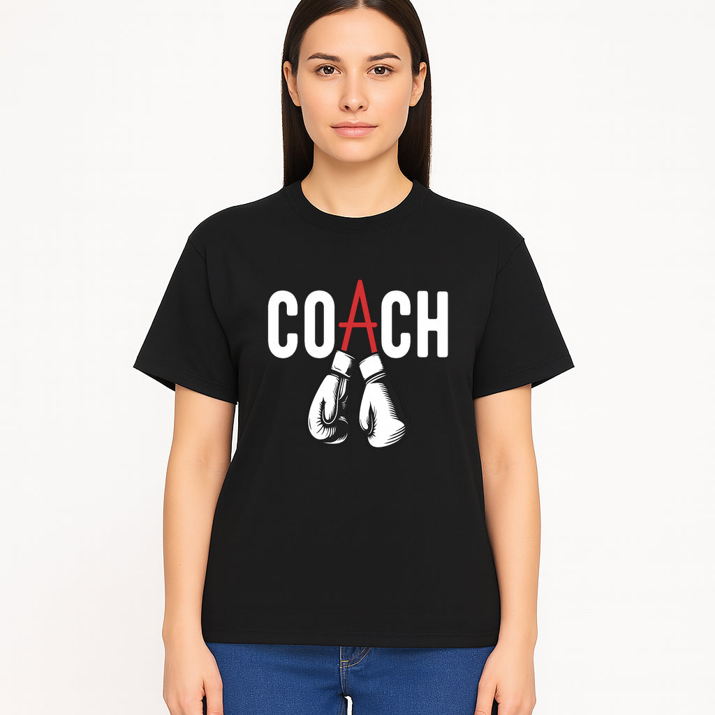 Boxing Coach Graphic T-Shirt with Punching Gloves Design, Sports Apparel for Coaches and Athletes, Motivational Workout Clothing - T-shirt 1758186552396.jpg