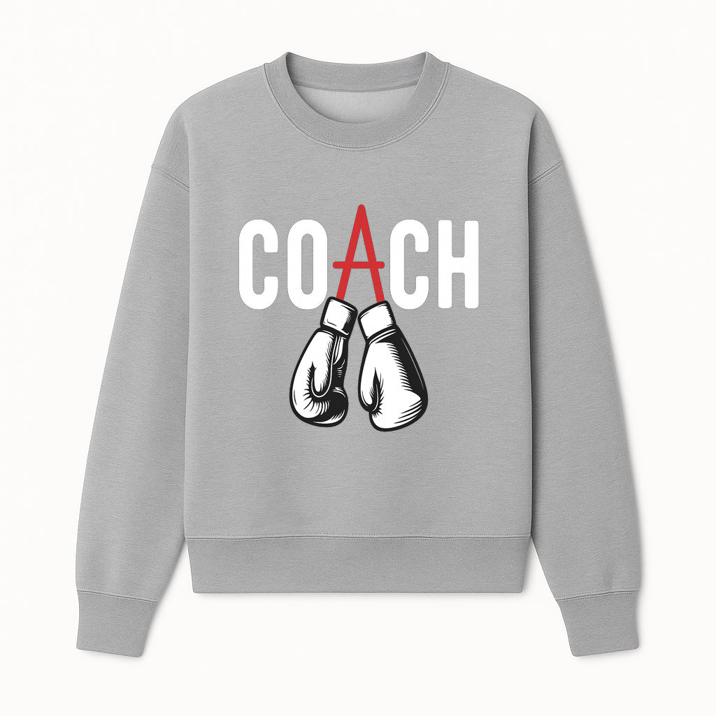 Boxing Coach Graphic T-Shirt with Punching Gloves Design, Sports Apparel for Coaches and Athletes, Motivational Workout Clothing - Sweatshirt 1758186552552.jpg