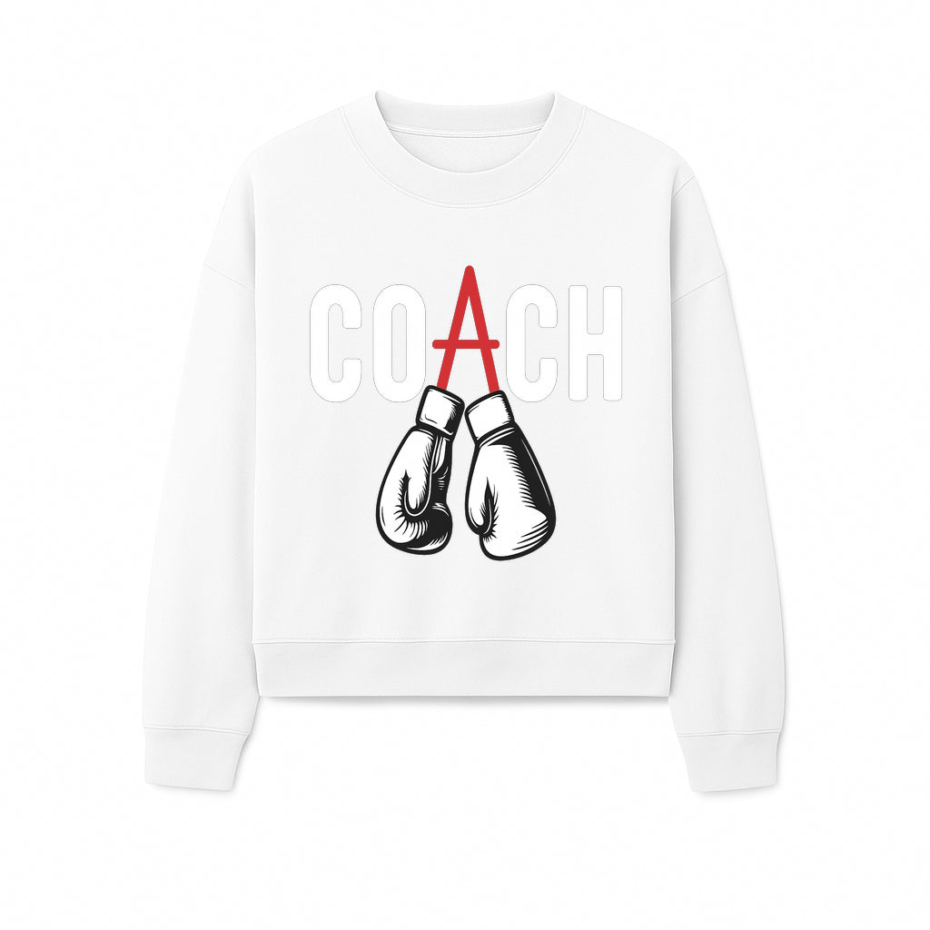 Boxing Coach Graphic T-Shirt with Punching Gloves Design, Sports Apparel for Coaches and Athletes, Motivational Workout Clothing - Sweatshirt 1758186554150.jpg