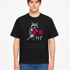 Cheer Coach Raccoon Graphic Tee - Fun & Whimsical Animal Design for Cheerleaders & Coaches, Perfect Gift Idea - T-shirt 1758186554949.jpg