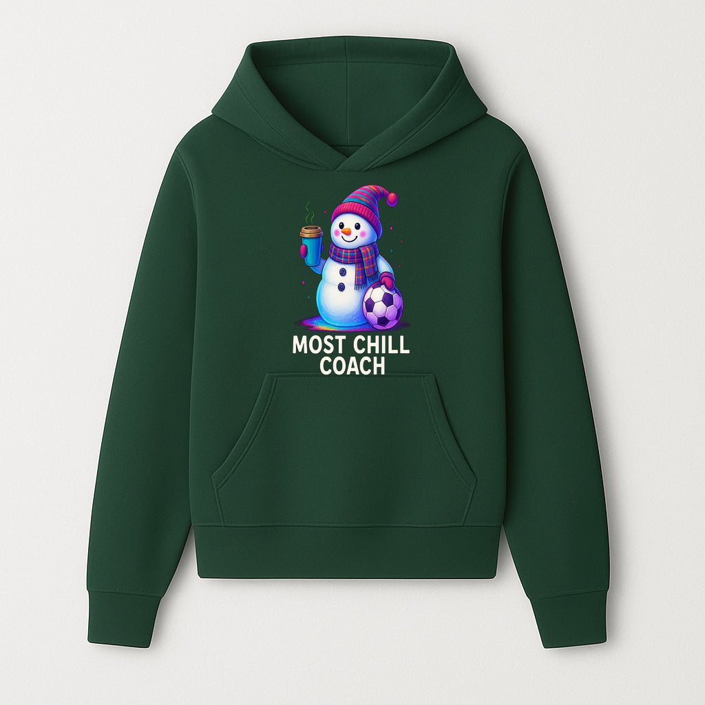 Charming Chill Coach Snowman Graphic Tee with Coffee and Soccer Ball Fun Winter Apparel for Coaches and Sports Lovers - Hoodie 1758186555902.jpg