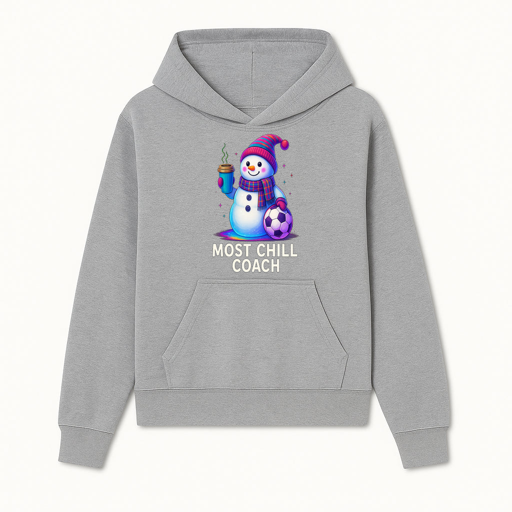 Charming Chill Coach Snowman Graphic Tee with Coffee and Soccer Ball Fun Winter Apparel for Coaches and Sports Lovers - Hoodie 1758186556071.jpg