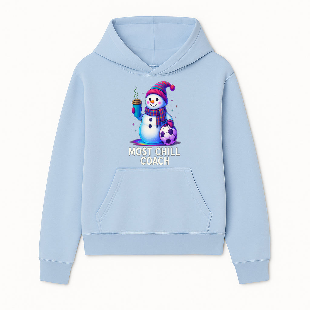 Charming Chill Coach Snowman Graphic Tee with Coffee and Soccer Ball Fun Winter Apparel for Coaches and Sports Lovers - Hoodie 1758186556216.jpg