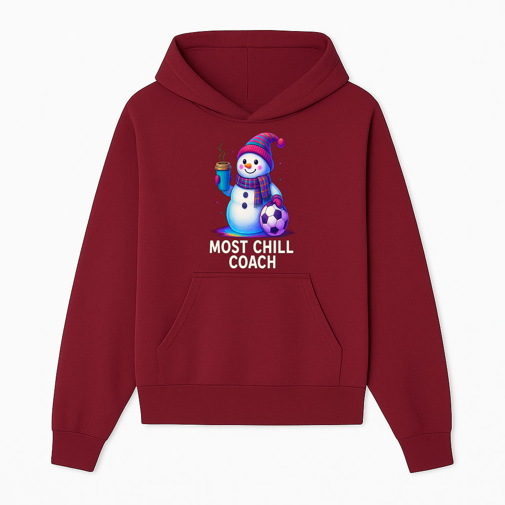 Charming Chill Coach Snowman Graphic Tee with Coffee and Soccer Ball Fun Winter Apparel for Coaches and Sports Lovers - Hoodie 1758186556505.jpg