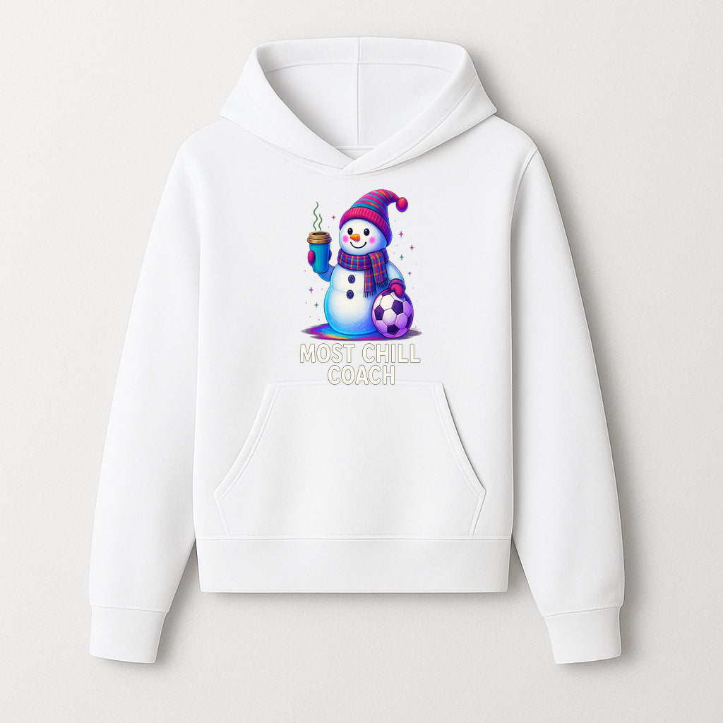 Charming Chill Coach Snowman Graphic Tee with Coffee and Soccer Ball Fun Winter Apparel for Coaches and Sports Lovers - Hoodie 1758186557174.jpg