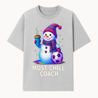 Charming Chill Coach Snowman Graphic Tee with Coffee and Soccer Ball Fun Winter Apparel for Coaches and Sports Lovers - T-shirt 1758186558706.jpg