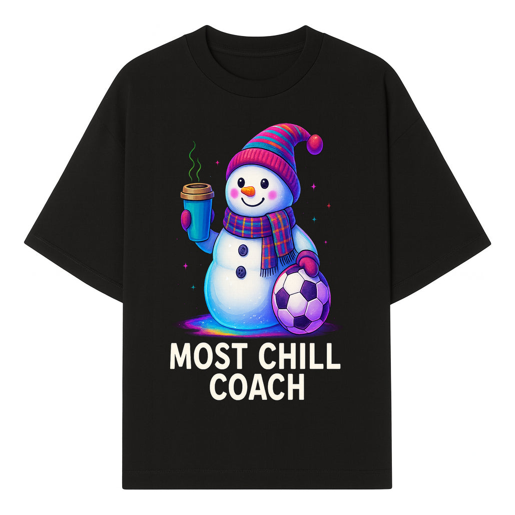 Charming Chill Coach Snowman Graphic Tee with Coffee and Soccer Ball Fun Winter Apparel for Coaches and Sports Lovers - T-shirt 1758186558847.jpg