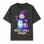 Charming Chill Coach Snowman Graphic Tee with Coffee and Soccer Ball Fun Winter Apparel for Coaches and Sports Lovers - T-shirt 1758186558963.jpg