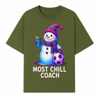 Charming Chill Coach Snowman Graphic Tee with Coffee and Soccer Ball Fun Winter Apparel for Coaches and Sports Lovers - T-shirt 1758186559100.jpg