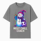 Charming Chill Coach Snowman Graphic Tee with Coffee and Soccer Ball Fun Winter Apparel for Coaches and Sports Lovers - T-shirt 1758186559251.jpg