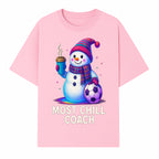 Charming Chill Coach Snowman Graphic Tee with Coffee and Soccer Ball Fun Winter Apparel for Coaches and Sports Lovers - T-shirt 1758186559536.jpg