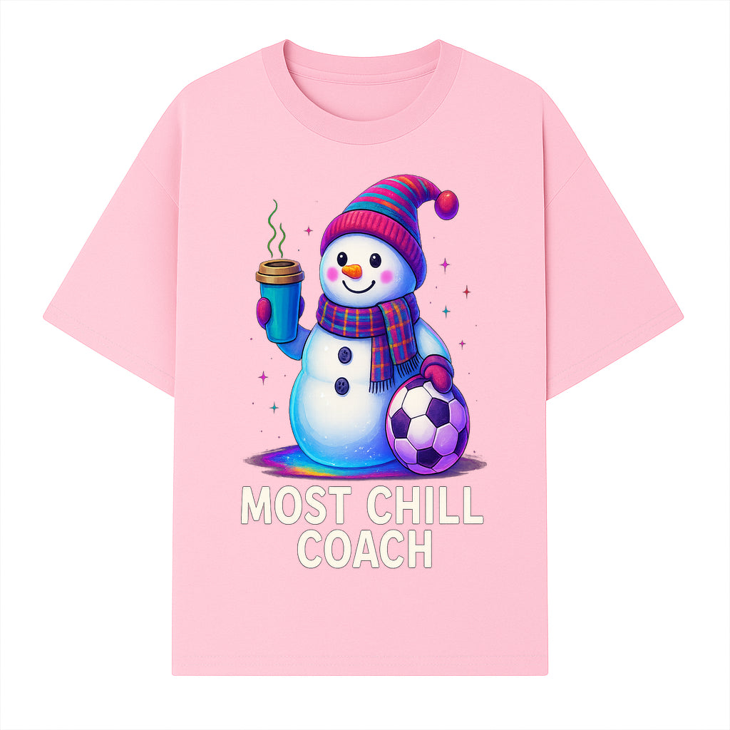 Charming Chill Coach Snowman Graphic Tee with Coffee and Soccer Ball Fun Winter Apparel for Coaches and Sports Lovers - T-shirt 1758186559536.jpg