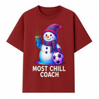 Charming Chill Coach Snowman Graphic Tee with Coffee and Soccer Ball Fun Winter Apparel for Coaches and Sports Lovers - T-shirt 1758186559672.jpg