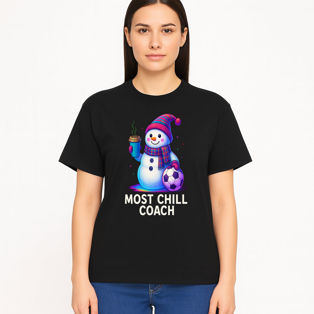 Charming Chill Coach Snowman Graphic Tee with Coffee and Soccer Ball Fun Winter Apparel for Coaches and Sports Lovers - T-shirt 1758186561560.jpg