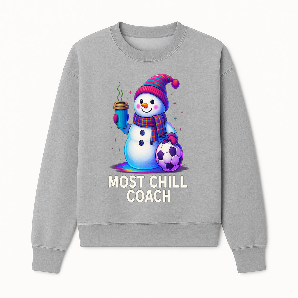 Charming Chill Coach Snowman Graphic Tee with Coffee and Soccer Ball Fun Winter Apparel for Coaches and Sports Lovers - Sweatshirt 1758186561698.jpg