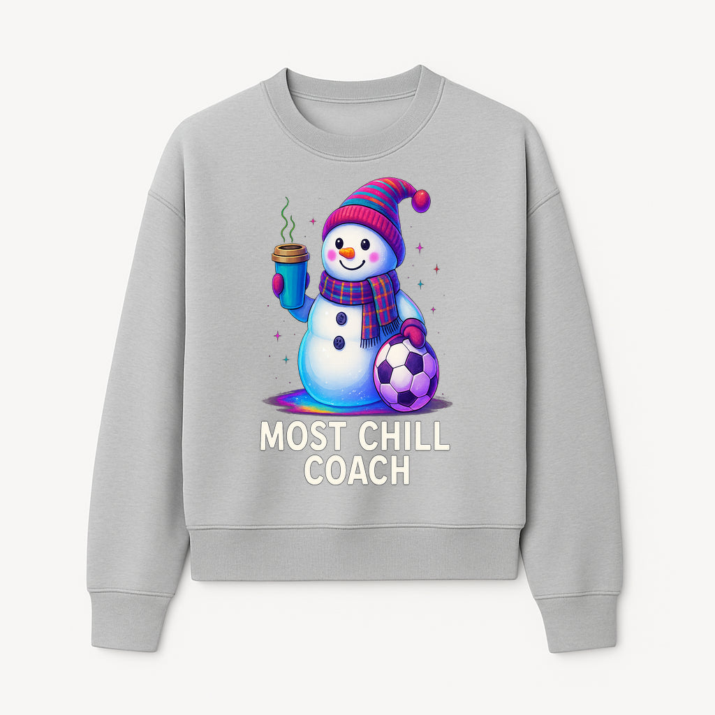 Charming Chill Coach Snowman Graphic Tee with Coffee and Soccer Ball Fun Winter Apparel for Coaches and Sports Lovers - Sweatshirt 1758186562277.jpg