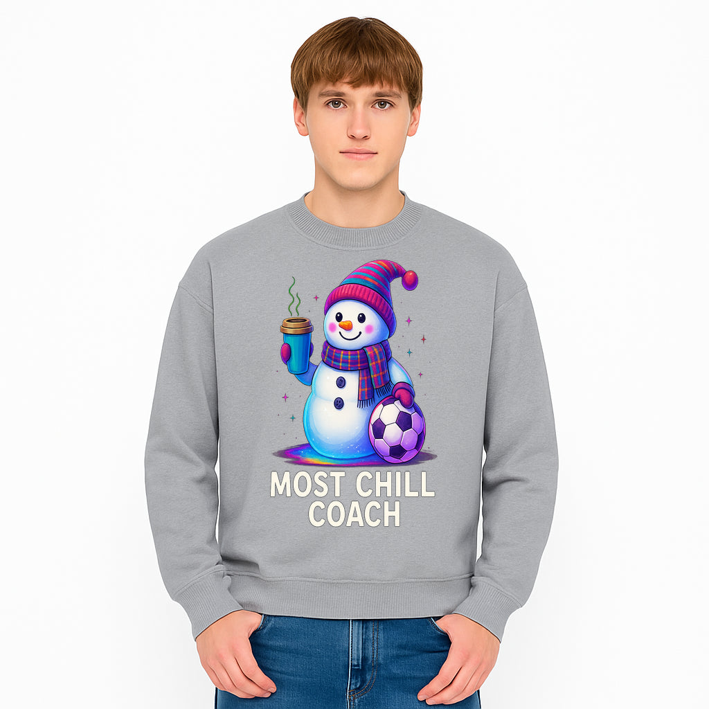 Charming Chill Coach Snowman Graphic Tee with Coffee and Soccer Ball Fun Winter Apparel for Coaches and Sports Lovers - Sweatshirt 1758186564468.jpg