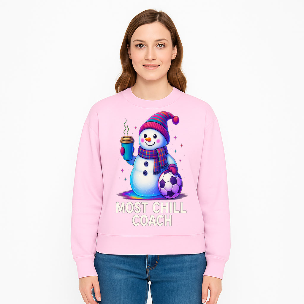 Charming Chill Coach Snowman Graphic Tee with Coffee and Soccer Ball Fun Winter Apparel for Coaches and Sports Lovers - Sweatshirt 1758186564614.jpg