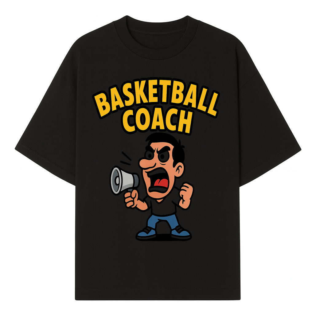 Basketball Coach Cartoon Graphic Tee - Funny Sports Apparel for Coaches & Players - T-shirt 1758186571416.jpg