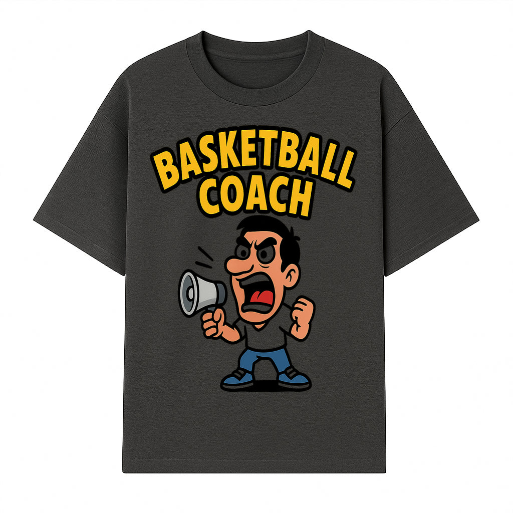 Basketball Coach Cartoon Graphic Tee - Funny Sports Apparel for Coaches & Players - T-shirt 1758186571577.jpg