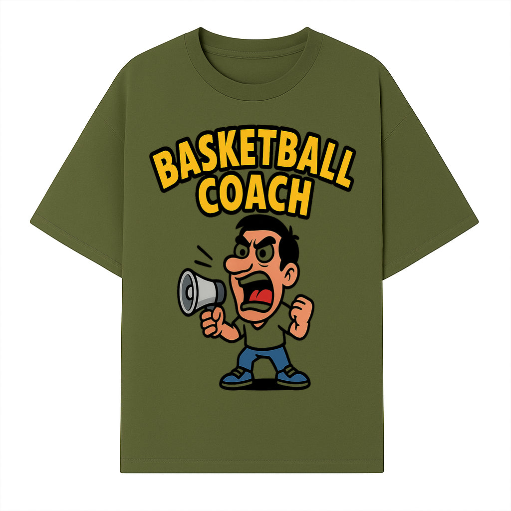 Basketball Coach Cartoon Graphic Tee - Funny Sports Apparel for Coaches & Players - T-shirt 1758186571722.jpg