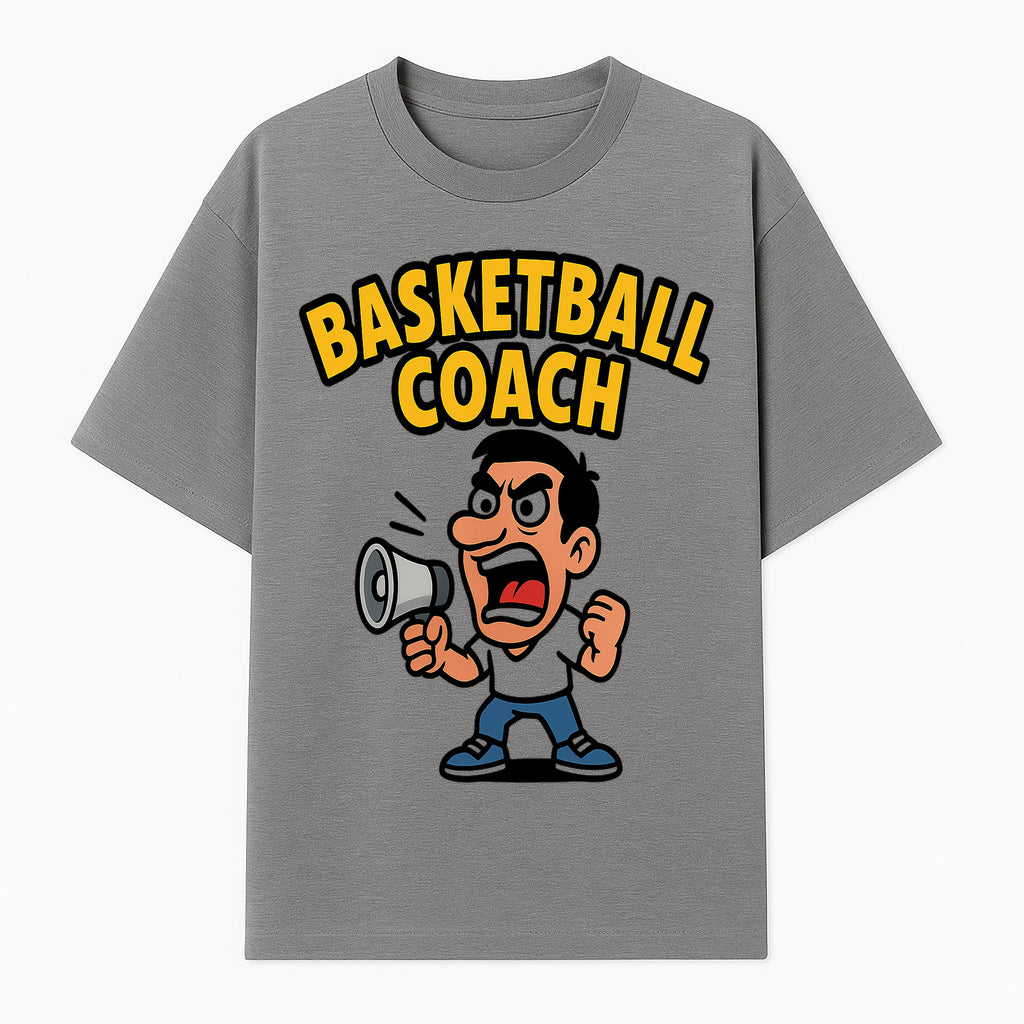 Basketball Coach Cartoon Graphic Tee - Funny Sports Apparel for Coaches & Players - T-shirt 1758186571880.jpg