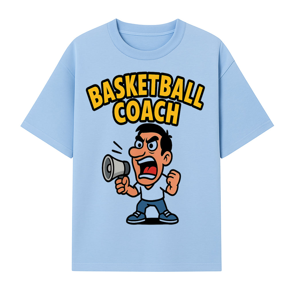 Basketball Coach Cartoon Graphic Tee - Funny Sports Apparel for Coaches & Players - T-shirt 1758186572015.jpg