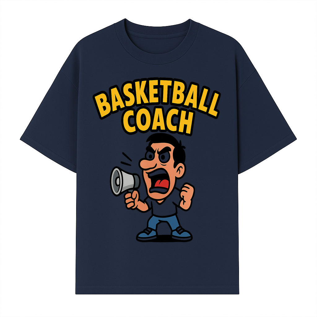 Basketball Coach Cartoon Graphic Tee - Funny Sports Apparel for Coaches & Players - T-shirt 1758186572509.jpg
