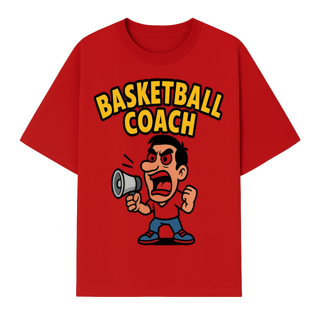 Basketball Coach Cartoon Graphic Tee - Funny Sports Apparel for Coaches & Players - T-shirt 1758186572665.jpg