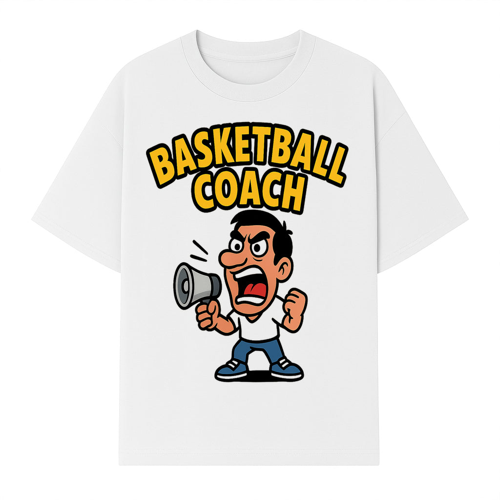 Basketball Coach Cartoon Graphic Tee - Funny Sports Apparel for Coaches & Players - T-shirt 1758186572929.jpg