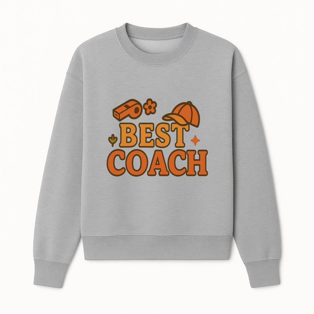 Best Coach Graphic Tee - Sports Coaching Shirt with Whistle and Cap Design - Perfect Gift for Coaches and Team Leaders - Sweatshirt 1758186580675.jpg