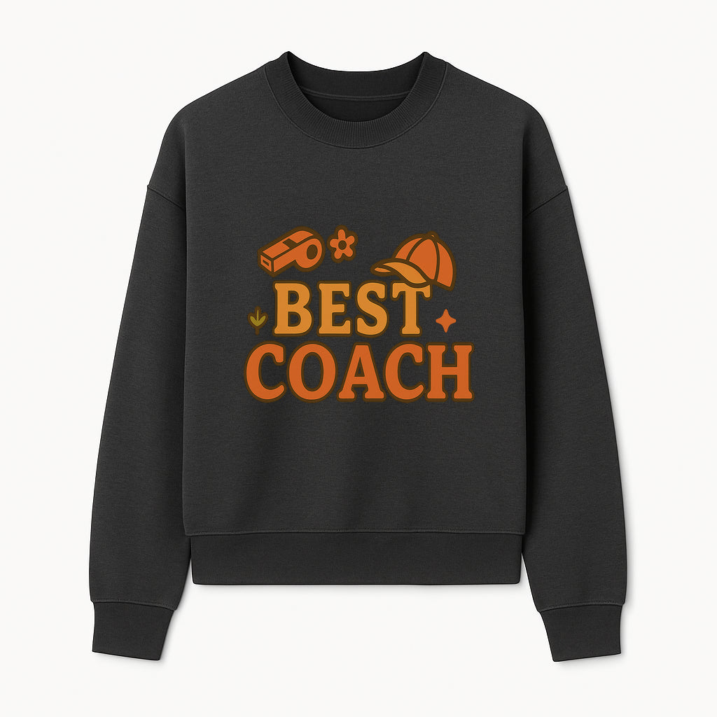 Best Coach Graphic Tee - Sports Coaching Shirt with Whistle and Cap Design - Perfect Gift for Coaches and Team Leaders - Sweatshirt 1758186580960.jpg