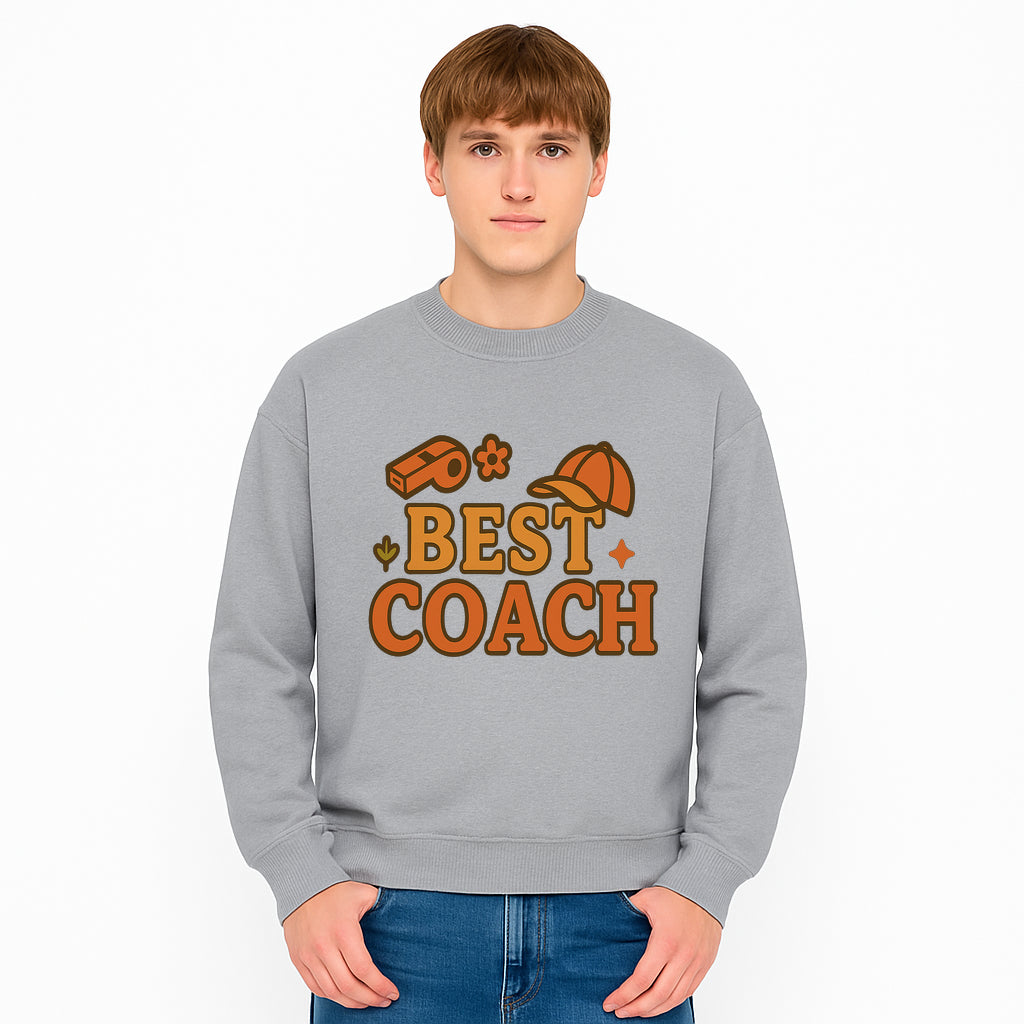 Best Coach Graphic Tee - Sports Coaching Shirt with Whistle and Cap Design - Perfect Gift for Coaches and Team Leaders - Sweatshirt 1758186583426.jpg