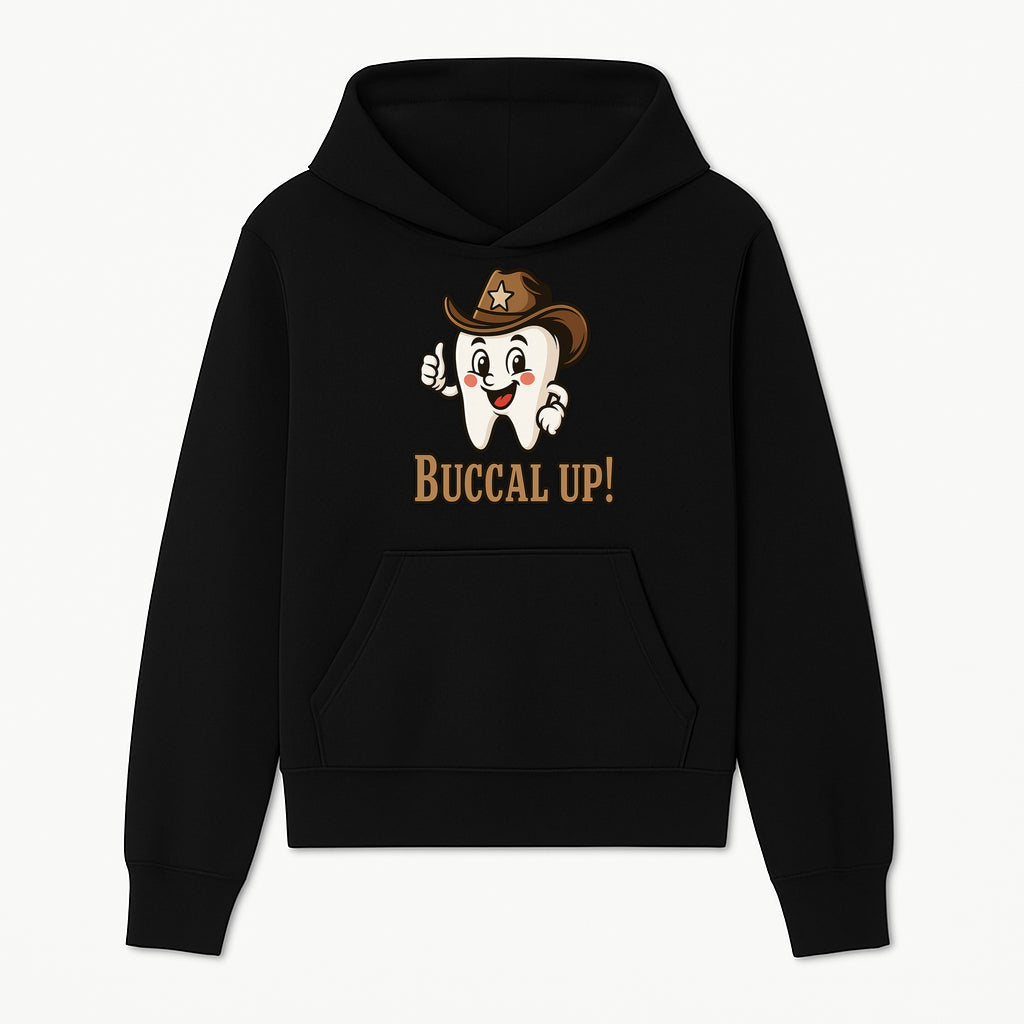 Cowboy Tooth Graphic Tee - Buccal Up! - Fun Dental Humor Shirt for Kids and Adults - Western Theme Dental Care Apparel - Hoodie 1758250094590.jpg