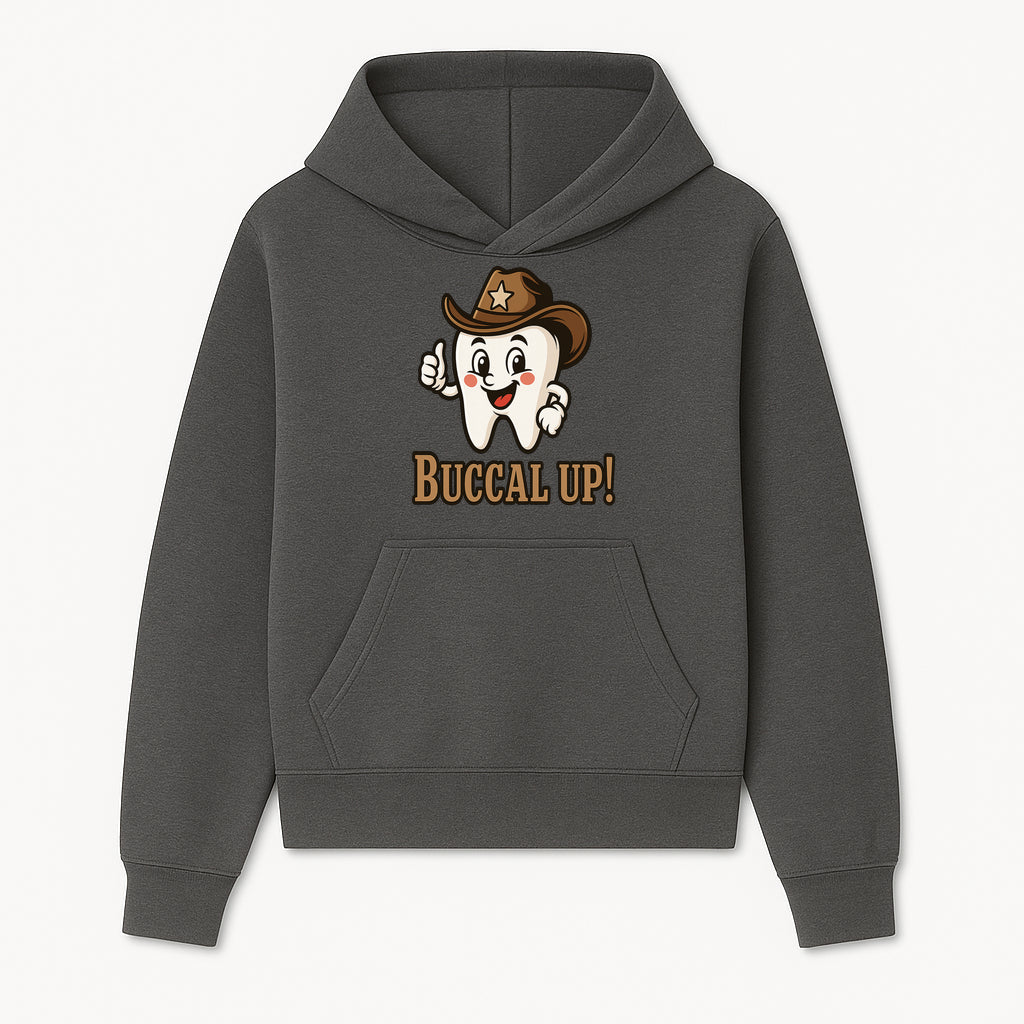 Cowboy Tooth Graphic Tee - Buccal Up! - Fun Dental Humor Shirt for Kids and Adults - Western Theme Dental Care Apparel - Hoodie 1758250094778.jpg
