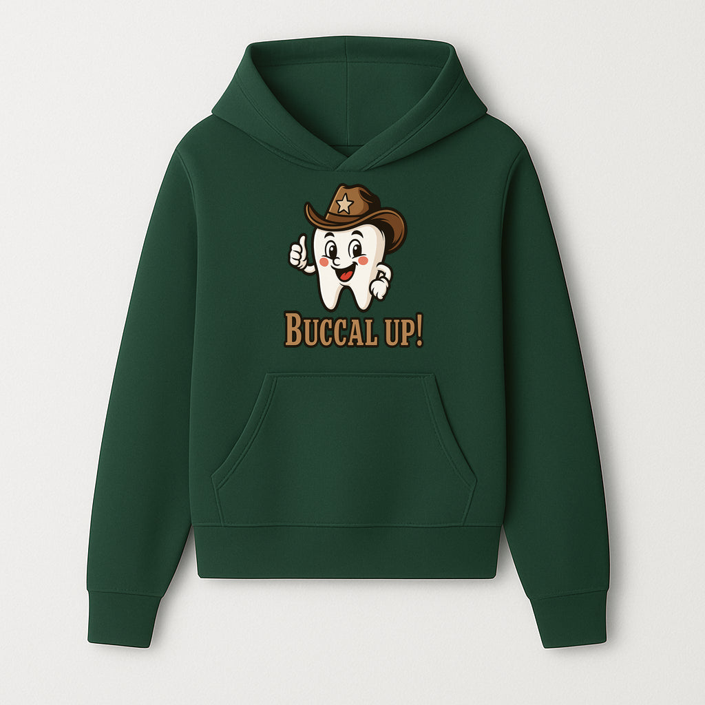 Cowboy Tooth Graphic Tee - Buccal Up! - Fun Dental Humor Shirt for Kids and Adults - Western Theme Dental Care Apparel - Hoodie 1758250094924.jpg