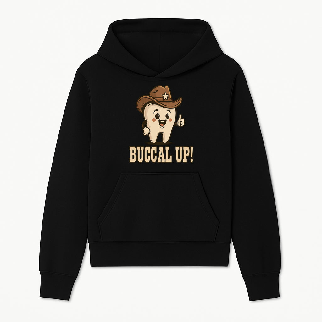Buccal Up! Funny Tooth Cowboy Design, Cute Dental Humor T-Shirt, Kids & Adults, Western Themed Apparel - Hoodie 1758250095527.jpg