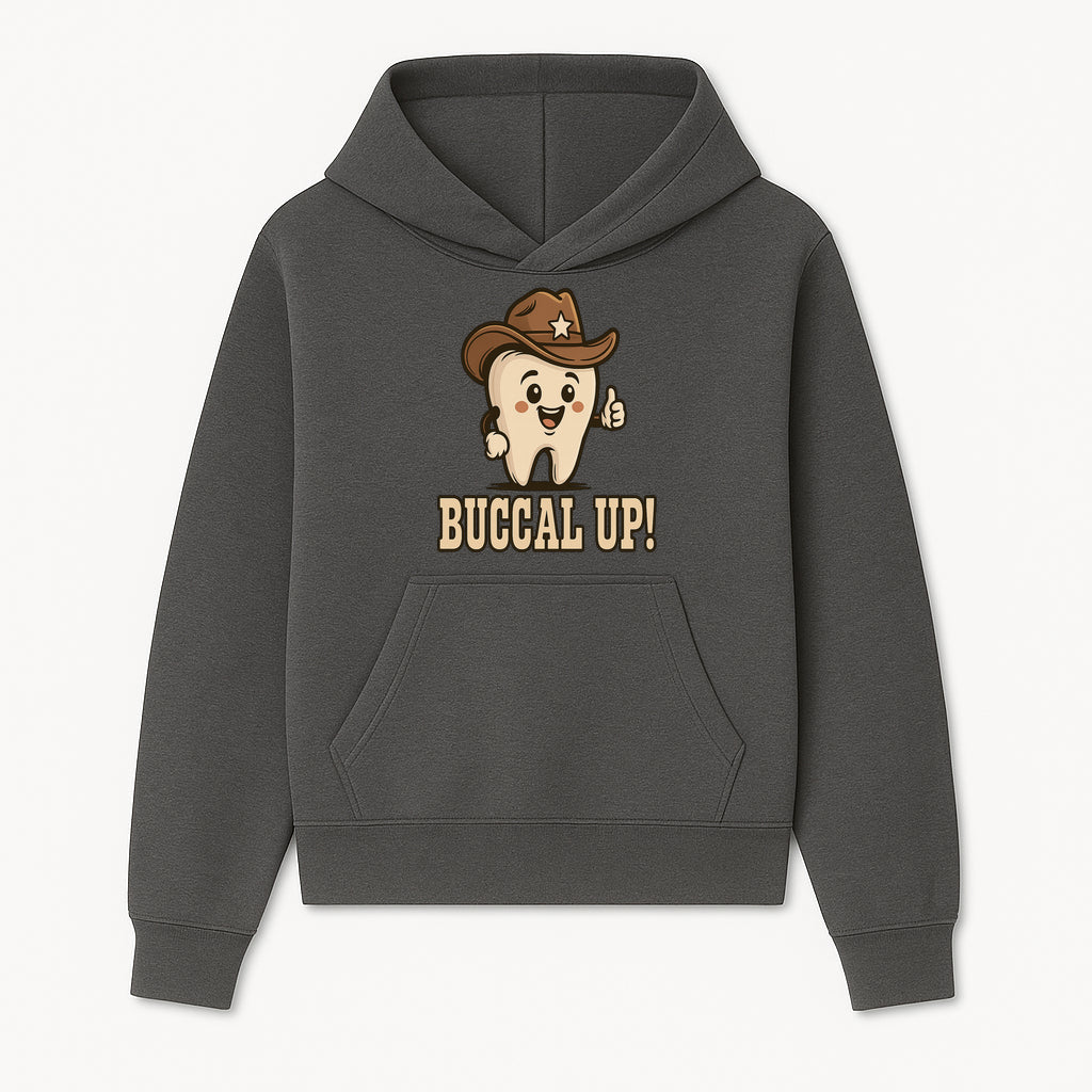 Buccal Up! Funny Tooth Cowboy Design, Cute Dental Humor T-Shirt, Kids & Adults, Western Themed Apparel - Hoodie 1758250095674.jpg
