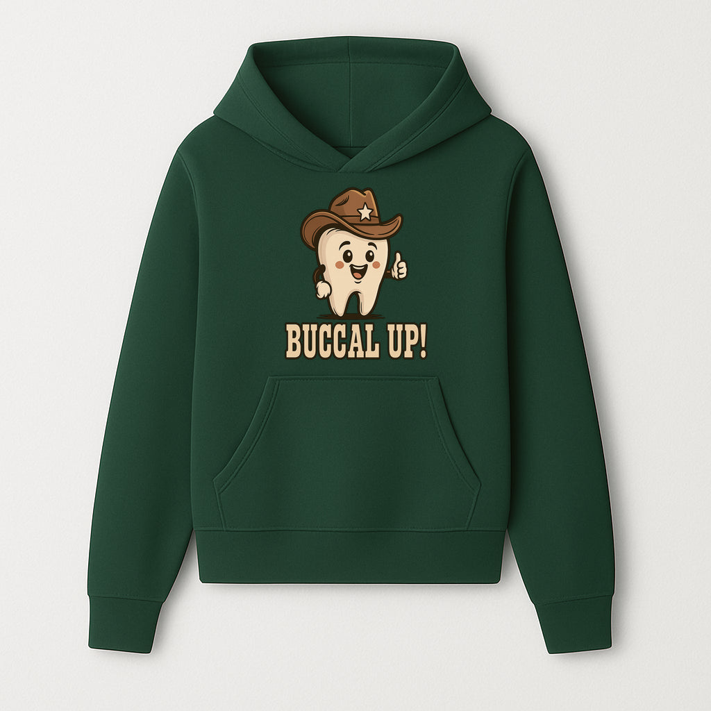 Buccal Up! Funny Tooth Cowboy Design, Cute Dental Humor T-Shirt, Kids & Adults, Western Themed Apparel - Hoodie 1758250095830.jpg