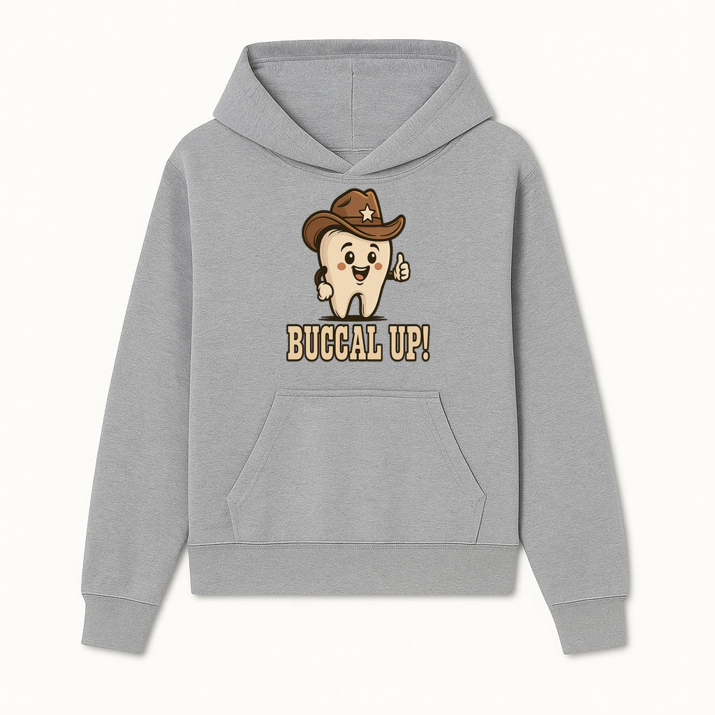 Buccal Up! Funny Tooth Cowboy Design, Cute Dental Humor T-Shirt, Kids & Adults, Western Themed Apparel - Hoodie 1758250095982.jpg