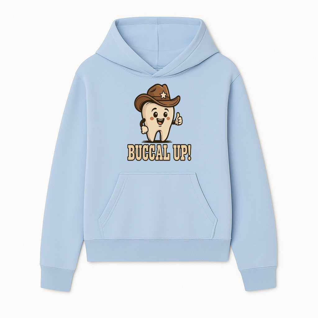 Buccal Up! Funny Tooth Cowboy Design, Cute Dental Humor T-Shirt, Kids & Adults, Western Themed Apparel - Hoodie 1758250096130.jpg