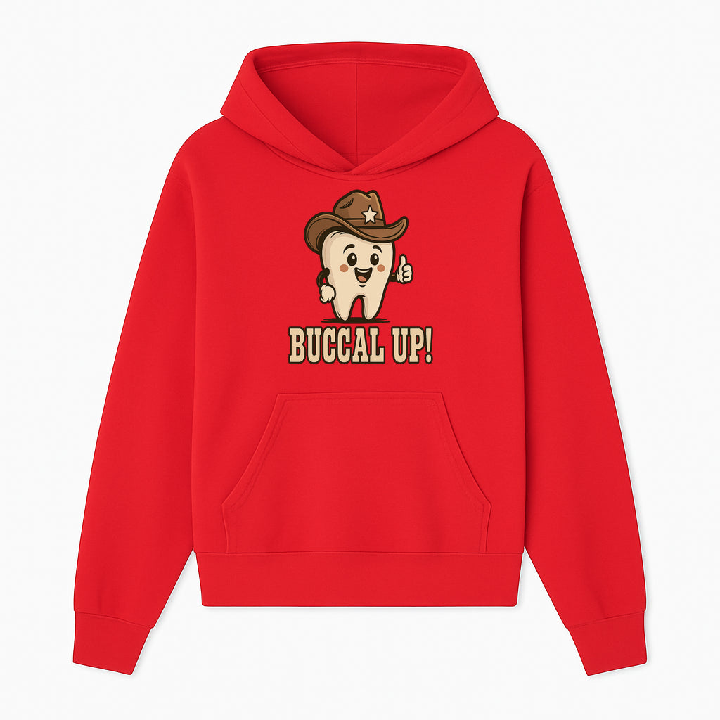 Buccal Up! Funny Tooth Cowboy Design, Cute Dental Humor T-Shirt, Kids & Adults, Western Themed Apparel - Hoodie 1758250096758.jpg